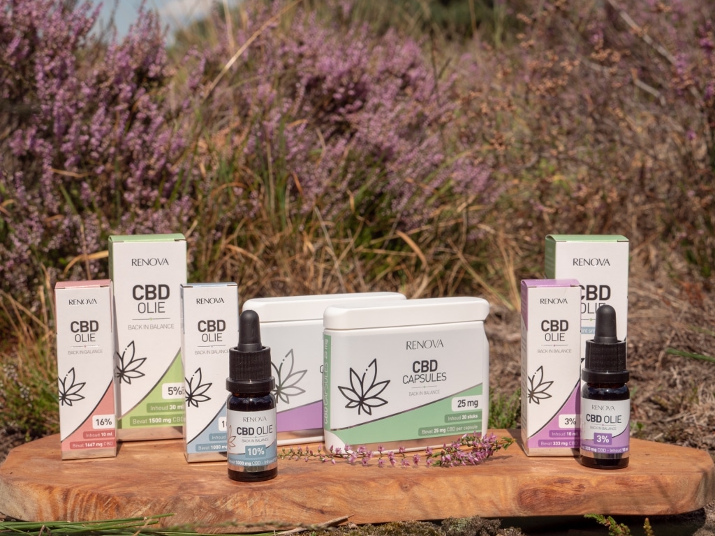 The packaging of Renova cbd products