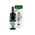 A 10 ml bottle and box of Wedihemp CBD Oil Olive Oil 6%, labeled "naturel" and "6".