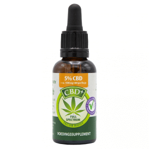 Jacob Hooy CBD Oil 10% (30ml) sitting on a white surface.