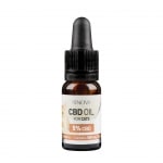 A bottle of Renova - CBD oil 5% for cats (10ml) on a white background.