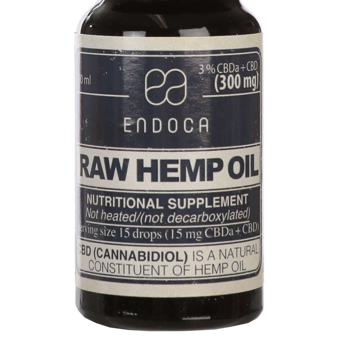 A bottle of Endoca CBD Oil 3%.