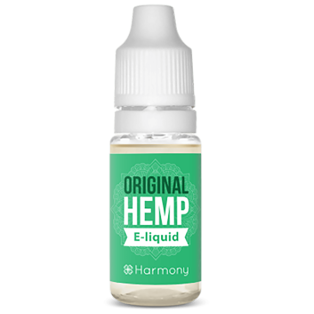 A bottle of Harmony E-liquid 100mg CBD - Classic Hemp (10ml).