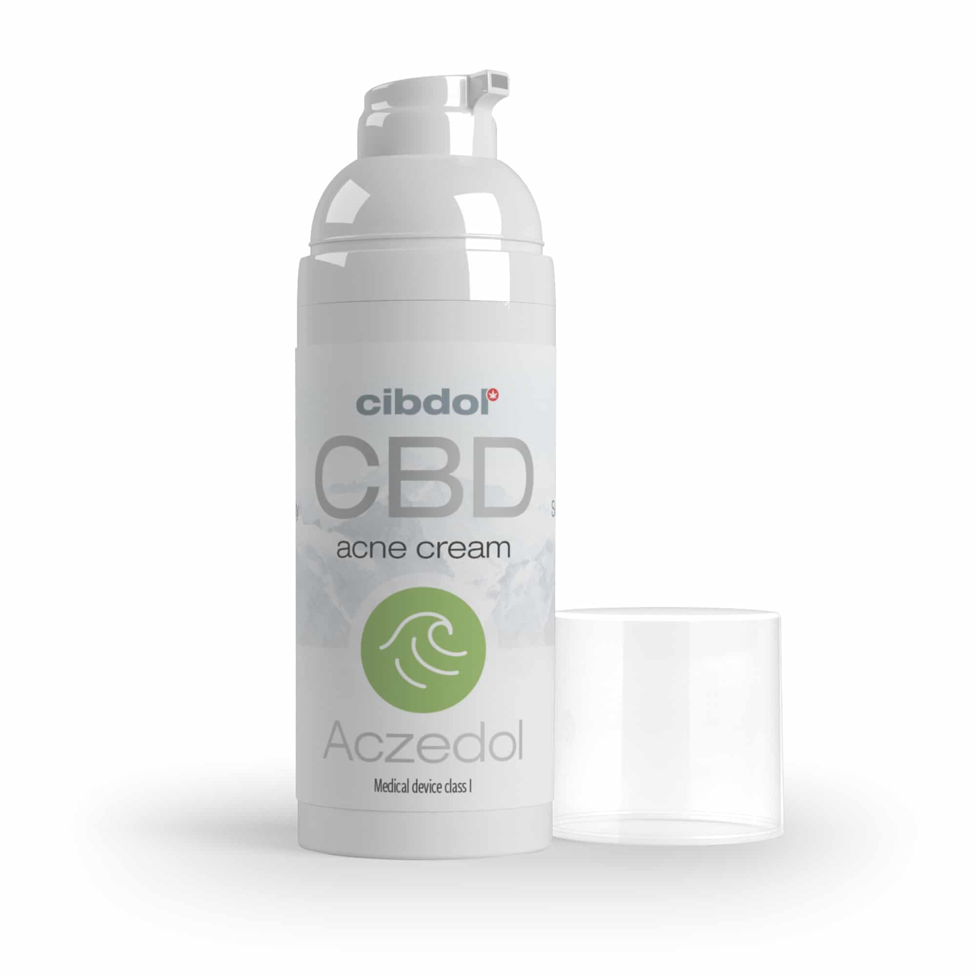 A bottle of Zemadol, nurturing CBD cream next to a glass.