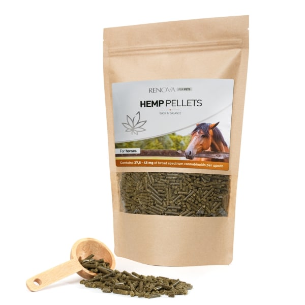 Hemp CBD pellets for horses, donkeys and ponies