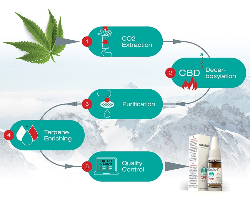 Production process of Cibdol CBD oil