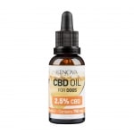 A bottle of Renova - CBD oil 2,5% for dogs (30ml).