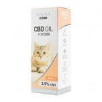 Renova - CBD oil 2,5% for cats (30ml) on a white background.