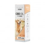 A bottle of Renova - CBD oil 2,5% for dogs (10ml).