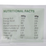 A package of nutritional information on a white background for CBD cookies.