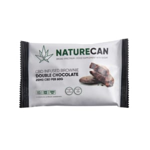 Naturecan CBD infused double chocolate brownie.