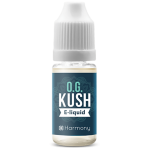 A bottle of Harmony E-liquid 300mg CBD - O.G. Kush (10ml).